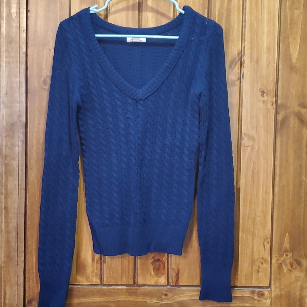 💜 Navy Blue Cable Knit Sweater